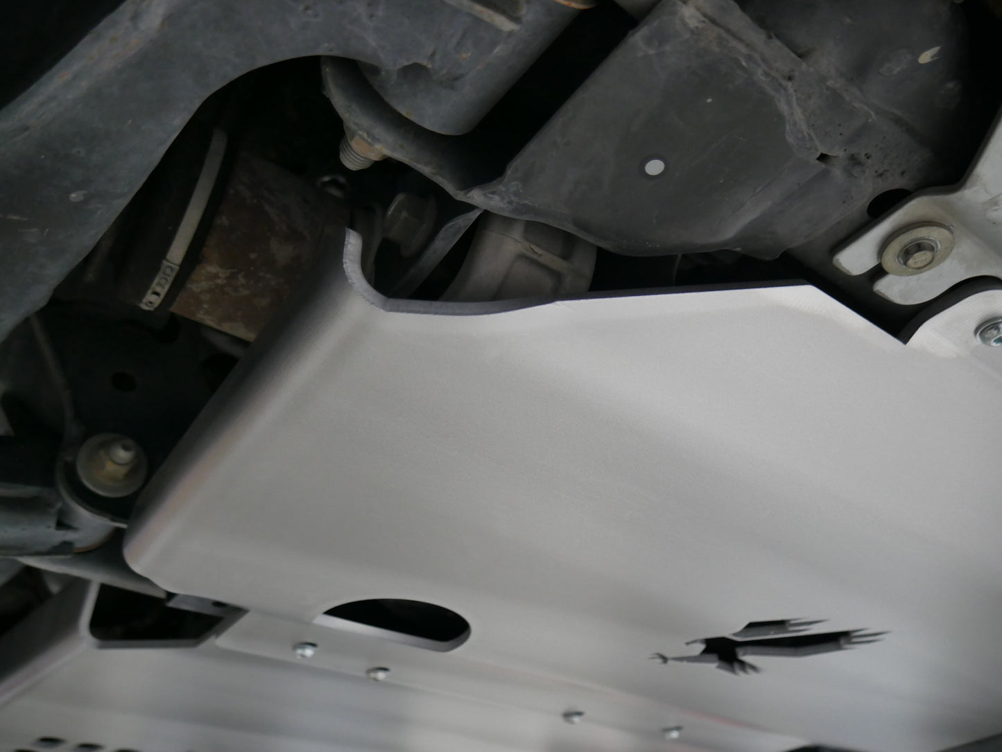 Engine skid plate passenger side view