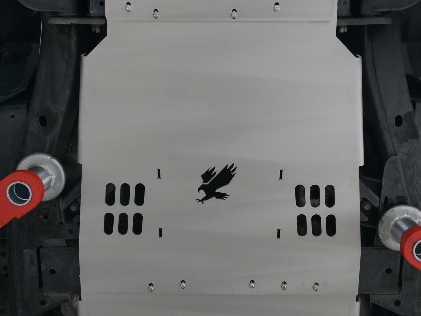 Transmission skid plate front view
