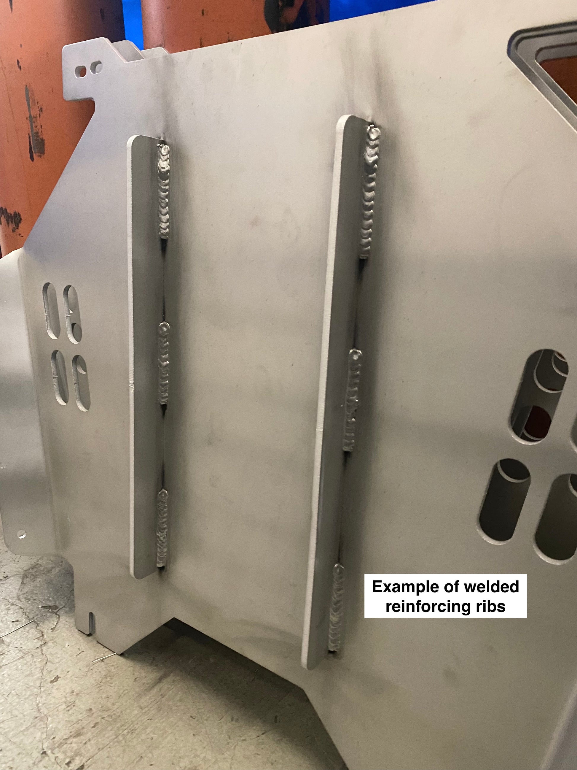 Tacoma Transmission and Catalytic Converter Shield with Welding Reinforcing Ribs