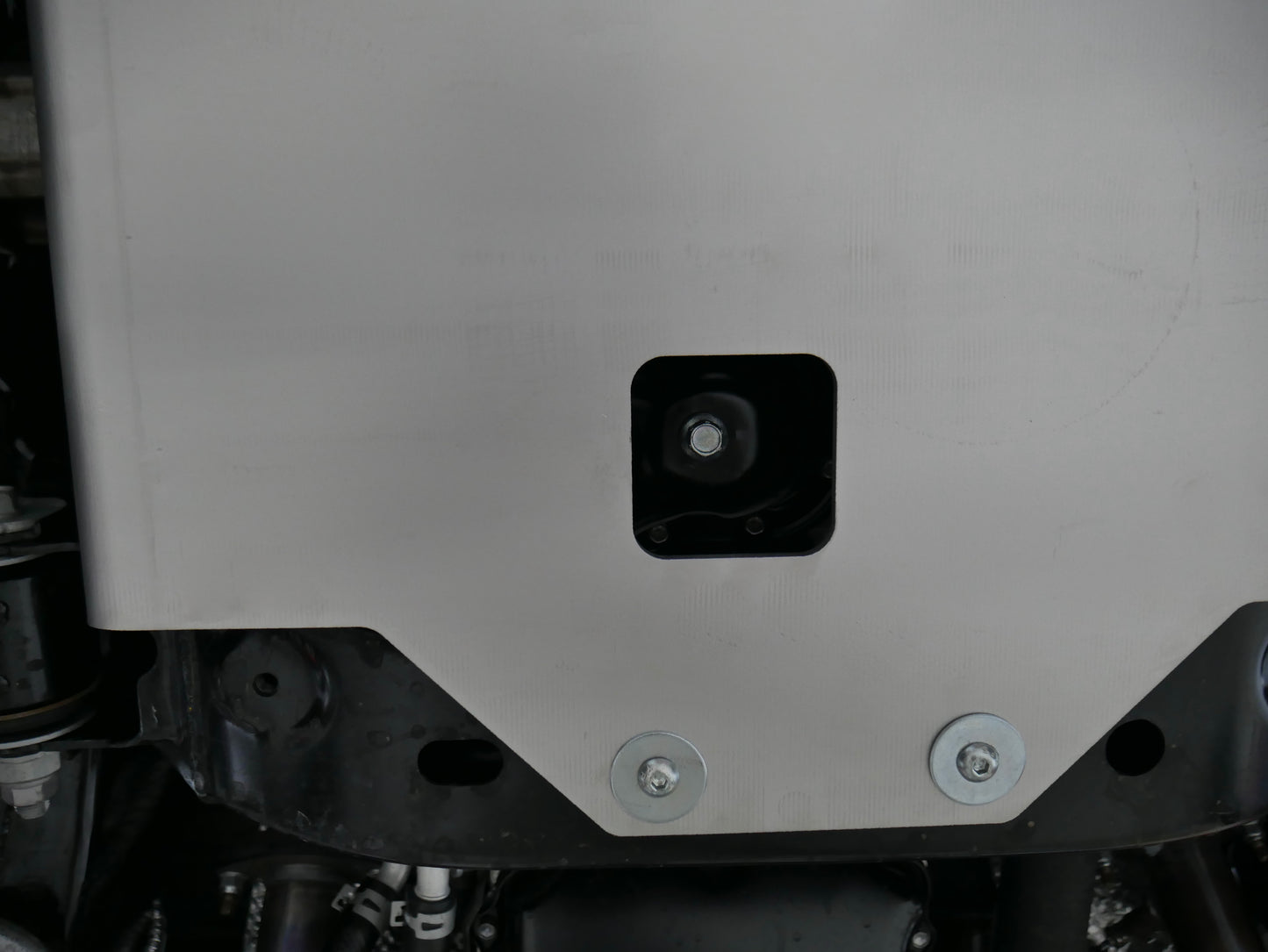 Tacoma engine skid plate oil plug access