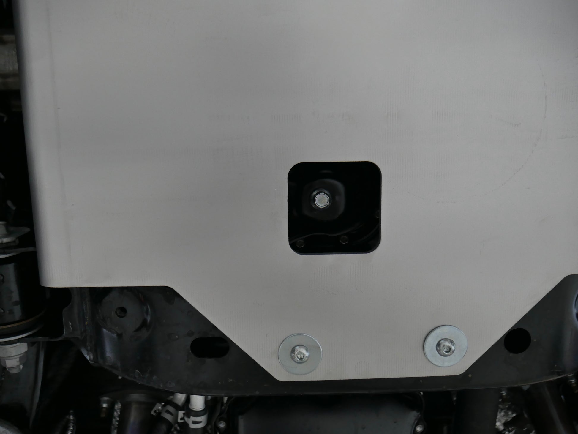 Tacoma engine skid plate oil plug access